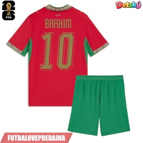 Lacne Dětský Futbalové dres Maroko Brahim Diaz #10 MS 2026 Krátky Rukáv - Domáci (+ trenírky)